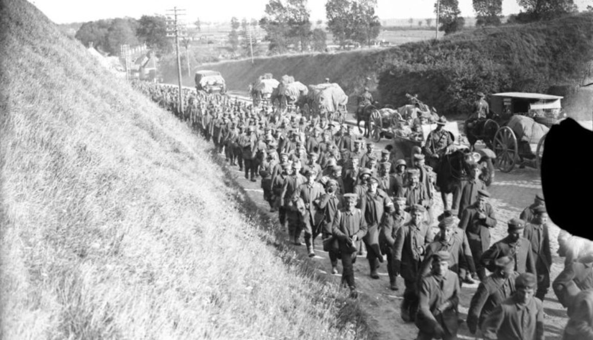 223_Prisoners captured by Canadians passing through Arras. Advance East of Arras
